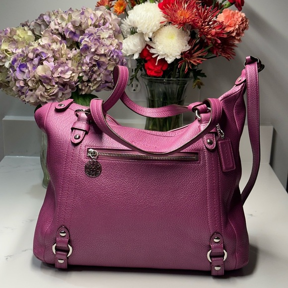 Coach Handbags - Coach Alexandra Purple Convertible Leather Shoulder Bag